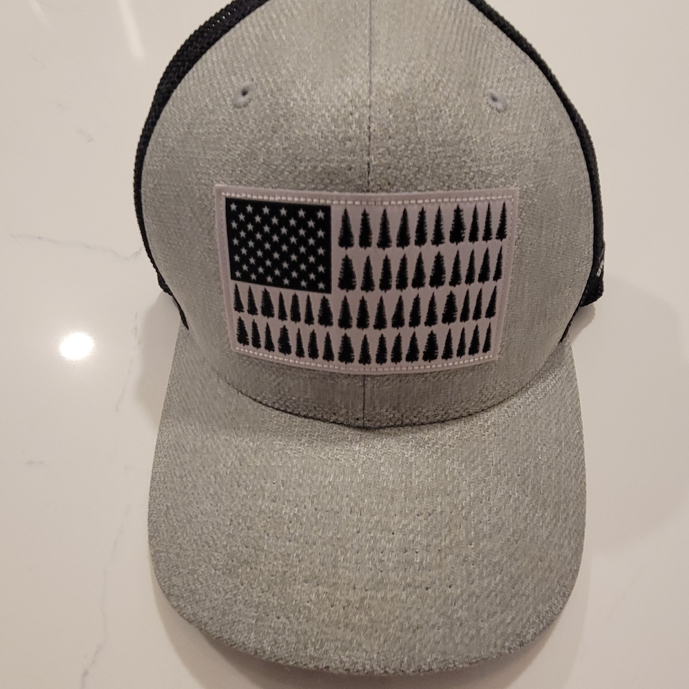 Gray and Black Flag Patch Cap